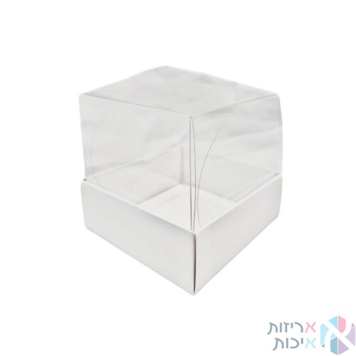 קופסאות קרטון עם מכסה שקוף גבוה מידה 10/10/10 צבע לבן