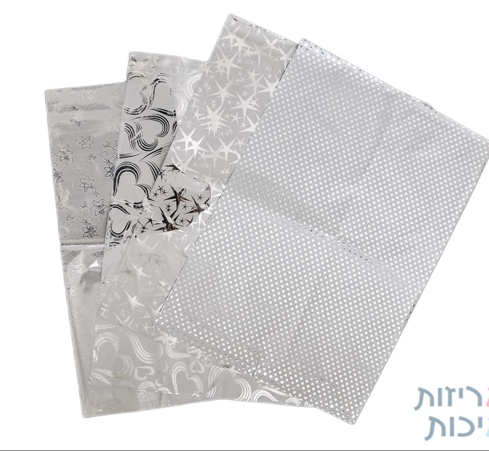 אריזות מתנה מטאלייז + דבק (הדפס), 35/50, 100 יחידות